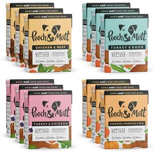Pooch & Mutt Variety Pack of Complete Wet Dog Food, Dry Dog Food Topper, 12x375g Pooch & Mutt Variety Pack of Complete Wet Dog Food, Dry Dog Food Topper, 12x375g