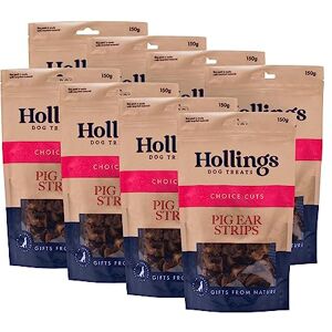 Hollings Pig Ear Strips Dog Treats, 100% Natural Air Dried Long Lasting Chews for Adult Dogs, Grain Free & High in Protein 150g (Pack of 8) Hollings Pig Ear Strips Dog Treats, 100% Natural Air Dried Long Lasting Chews for Adult Dogs, Grain Free & High in Protein 150g (Pack of 8)