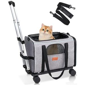 morpilot Cat Carrier with Wheels Airline Approved Pet Carrier for Small Dogs Large Cats Puppy Stroller Detachable and Foldable Pet Travel Bag Light Gray morpilot Cat Carrier with Wheels Airline Approved Pet Carrier for Small Dogs Large Cats Puppy Stroller Detachable and Foldable Pet Travel Bag Light Gray