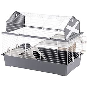 Ferplast Large Rabbit cage BARN 100 Small pet home, American Barn Setting, Fully opening roof, Accessories and decorative stickers included, 96 x 57 x h 73 cm Grey Ferplast Large Rabbit cage BARN 100 Small pet home, American Barn Setting, Fully opening roof, Accessories and decorative stickers included, 96 x 57 x h 73 cm Grey