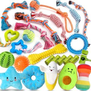 Zeaxuie 20 Pack Luxury Dog Chew Toys for Puppy, Cute Small Dog Toys with Ropes Puppy Chew Toys, Treat Ball and Squeaky Puppy Toys for Teething Zeaxuie 20 Pack Luxury Dog Chew Toys for Puppy, Cute Small Dog Toys with Ropes Puppy Chew Toys, Treat Ball and Squeaky Puppy Toys for Teething