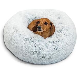 Best Friends by Sheri The Original Calming Donut Cat and Dog Bed in Shag Fur Frost, Small 23x23 Best Friends by Sheri The Original Calming Donut Cat and Dog Bed in Shag Fur Frost, Small 23x23