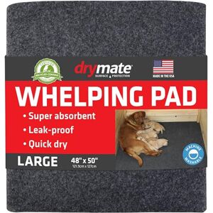 Drymate Whelping Box Liner Mat, 48" x 50" Machine Washable, Reusable & Absorbent Dog Whelping Pad Can be Cut to Fit, USA Made Drymate Whelping Box Liner Mat, 48" x 50" Machine Washable, Reusable & Absorbent Dog Whelping Pad Can be Cut to Fit, USA Made
