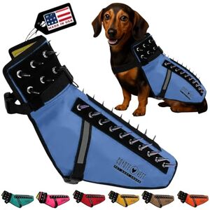 CoyoteVest Dog Harness Protection Vest, Reflective Dog Accessories with Spikes to Shield Your Pet from Raptor and Animal Attacks, Proudly Made in America (Small, Royal Blue) CoyoteVest Dog Harness Protection Vest, Reflective Dog Accessories with Spikes to Shield Your Pet from Raptor and Animal Attacks, Proudly Made in America (Small, Royal Blue)