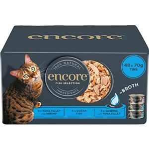 Encore 100% Natural Wet Cat Food Multipack Fish Selection in Broth 4 x 12 x 70g (Total 48 Tins) Encore 100% Natural Wet Cat Food Multipack Fish Selection in Broth 4 x 12 x 70g (Total 48 Tins)