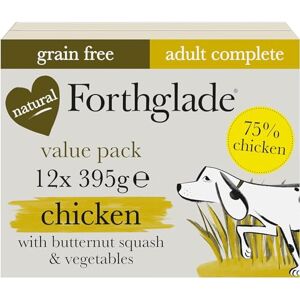 Forthglade Wet Dog Food (12 x 395g Trays) Grain Free & Hypoallergenic Dog Food, Adult 1 Year+, Chicken with Vegetables, Complete Stomach Sensitive Meals with Natural Ingredients Forthglade Wet Dog Food (12 x 395g Trays) Grain Free & Hypoallergenic Dog Food, Adult 1 Year+, Chicken with Vegetables, Complete Stomach Sensitive Meals with Natural Ingredients