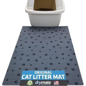 Drymate Cat Litter Mat, 20 x 28-Inch, Grey Stripe Black Paw Drymate Cat Litter Mat, 20 x 28-Inch, Grey Stripe Black Paw