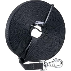 Ferplast Dog Leash CLUB, Long Dog Training Leash, 10m Training Lead, Nylon Leash with Handle and Metal Snap Hook, 10 Meters Long Dog Lead, Black Ferplast Dog Leash CLUB, Long Dog Training Leash, 10m Training Lead, Nylon Leash with Handle and Metal Snap Hook, 10 Meters Long Dog Lead, Black
