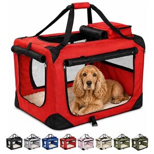 Floofy Friends Pet Carrier Bag, Large Cat Carrier Puppy Dog Carrier for Small Dogs Cats Kittens Rabbits With Reversible Fleece Mat, Foldable Travel Crate for Car Red Floofy Friends Pet Carrier Bag, Large Cat Carrier Puppy Dog Carrier for Small Dogs Cats Kittens Rabbits With Reversible Fleece Mat, Foldable Travel Crate for Car Red