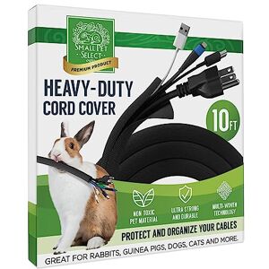 SMALL PET SELECT Heavy Duty Cord Cover – 10ft Black Cable Protector for Pets – Durable Electrical Cord Management Sleeve for Rabbits, Dogs, Cats & Other Small Animals SMALL PET SELECT Heavy Duty Cord Cover – 10ft Black Cable Protector for Pets – Durable Electrical Cord Management Sleeve for Rabbits, Dogs, Cats & Other Small Animals