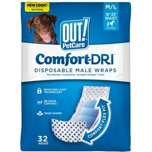 OUT! Pet Care Disposable Male Dog Diapers Absorbent Male Wraps with Leak Proof Fit Medium/Large, 32 Count OUT! Pet Care Disposable Male Dog Diapers Absorbent Male Wraps with Leak Proof Fit Medium/Large, 32 Count