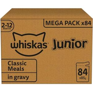 whiskas Junior Classic Selection in Gravy 84 Pouches, Wet Kitten and Cat Food, Selection of Beef, Lamb, Chicken and Poultry, Megapack (84 x 85 g) whiskas Junior Classic Selection in Gravy 84 Pouches, Wet Kitten and Cat Food, Selection of Beef, Lamb, Chicken and Poultry, Megapack (84 x 85 g)