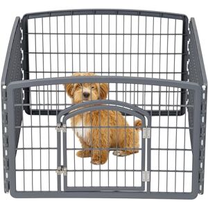 Iris Ohyama IRIS USA 24" Exercise 4-Panel Pet Playpen with Door, Dog Playpen, Puppy Playpen, Small and Medium Dogs, Keep Pets Secure, Easy Assemble, Rust-Free, Heavy-Duty Molded Plastic, Customizable, Gray Iris Ohyama IRIS USA 24" Exercise 4-Panel Pet Playpen with Door, Dog Playpen, Puppy Playpen, Small and Medium Dogs, Keep Pets Secure, Easy Assemble, Rust-Free, Heavy-Duty Molded Plastic, Customizable, Gray