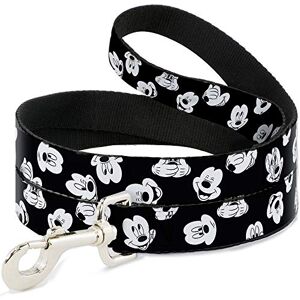 Buckle-Down Pet Leash Mickey Mouse Expressions Scattered Black/White 6 Feet Long 1" Wide Buckle-Down Pet Leash Mickey Mouse Expressions Scattered Black/White 6 Feet Long 1" Wide