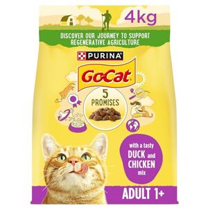 Go-Cat Adult Chicken and Duck Dry Cat Food 4kg, Pack of 2 Go-Cat Adult Chicken and Duck Dry Cat Food 4kg, Pack of 2