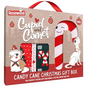 Rosewood Cupid & Comet Box for Dogs, Large – Festive Dog Jumper and Candy Cane Plush Toy, Holiday Dog Present, Christmas Outfit and Toy Set for Dogs, Fun for Pets Rosewood Cupid & Comet Box for Dogs, Large – Festive Dog Jumper and Candy Cane Plush Toy, Holiday Dog Present, Christmas Outfit and Toy Set for Dogs, Fun for Pets