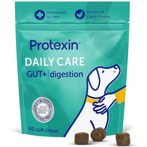 Protexin Daily Care Gut+ Digestion 60 Probiotic Dog Chews, Chicken and Carob Flavour Pet Supplement Probiotics for Dogs Protexin Daily Care Gut+ Digestion 60 Probiotic Dog Chews, Chicken and Carob Flavour Pet Supplement Probiotics for Dogs