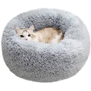 BODISEINT Modern Soft Plush Round Pet Bed for Cats or Small Dogs, Mini Medium Sized Dog Cat Bed Self Warming Autumn Winter Indoor Snooze Sleeping Cozy Kitty Teddy Kennel (M(23.6”Dx7.9 H), Light Grey) BODISEINT Modern Soft Plush Round Pet Bed for Cats or Small Dogs, Mini Medium Sized Dog Cat Bed Self Warming Autumn Winter Indoor Snooze Sleeping Cozy Kitty Teddy Kennel (M(23.6”Dx7.9 H), Light Grey)