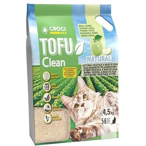 Croci Tofu Clean 10L Green Apple Cat Litter - Clumping Cat Litter Scented with Green Apple, Biodegradable to Throw Into the Toilet, 100% Vegetable, Long-Lasting Odour Sand Croci Tofu Clean 10L Green Apple Cat Litter - Clumping Cat Litter Scented with Green Apple, Biodegradable to Throw Into the Toilet, 100% Vegetable, Long-Lasting Odour Sand