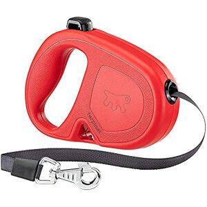 Ferplast FLIPPY ONE Extendable Dog Lead Practical Bag Holder Single Lock & Release Button Ergonomic Italian Design Tape Max 25 Kg 5m, Red Ferplast FLIPPY ONE Extendable Dog Lead Practical Bag Holder Single Lock & Release Button Ergonomic Italian Design Tape Max 25 Kg 5m, Red