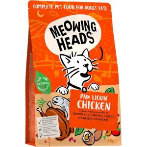 Meowing Heads Complete Dry Cat Food 4kg Paw Lickin' Chicken Vet Approved Meowing Heads Complete Dry Cat Food 4kg Paw Lickin' Chicken Vet Approved