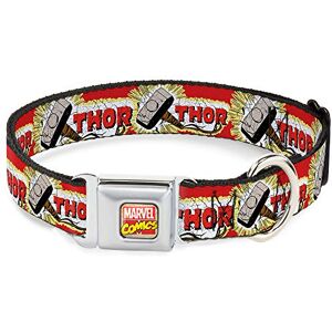 Buckle-Down Dog Collar Seatbelt Buckle Thor Hammer Red Yellow White 15 to 26 Inches 1.0 Inch Wide (DC-WTH005-L) Buckle-Down Dog Collar Seatbelt Buckle Thor Hammer Red Yellow White 15 to 26 Inches 1.0 Inch Wide (DC-WTH005-L)