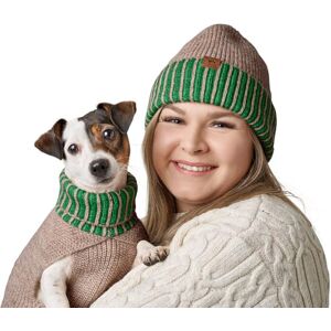 HUNTER Odense Dog Jumper, Soft & Elastic, High Collar, Partner Look with Hat, Washable, Colour: Beige/Green, Size: 30 HUNTER Odense Dog Jumper, Soft & Elastic, High Collar, Partner Look with Hat, Washable, Colour: Beige/Green, Size: 30
