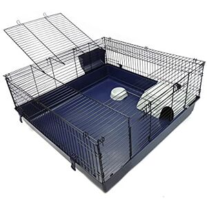 CLASSIC Indoor Rabbit & Guinea Pig Cage Spacious Metal Frame Small Animal Habitat with Easy-Clean Base & Large Access Doors for Pets Ideal for Indoor Use (100 x 100 x 45cm) CLASSIC Indoor Rabbit & Guinea Pig Cage Spacious Metal Frame Small Animal Habitat with Easy-Clean Base & Large Access Doors for Pets Ideal for Indoor Use (100 x 100 x 45cm)