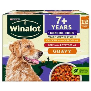Winalot Meaty Chunks Senior Mixed in Gravy Wet Dog Food Pouches 12x100g (Pack of 4) Winalot Meaty Chunks Senior Mixed in Gravy Wet Dog Food Pouches 12x100g (Pack of 4)