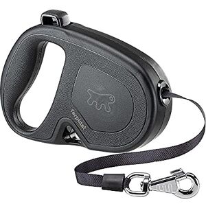 Ferplast FLIPPY ONE Extendable Dog Lead Practical Bag Holder Single Lock & Release Button Ergonomic Italian Design Tape Max 50 Kg 5m, Black Ferplast FLIPPY ONE Extendable Dog Lead Practical Bag Holder Single Lock & Release Button Ergonomic Italian Design Tape Max 50 Kg 5m, Black