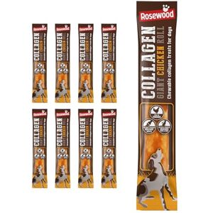 Rosewood Collagen Chicken Roll for Dogs, Giant Chewable Collagen Dog Treat for Large Dog Breeds, Promotes Healthier Joints, Skin, and Coat 1pc, 70g (Case of 9 Packs) Rosewood Collagen Chicken Roll for Dogs, Giant Chewable Collagen Dog Treat for Large Dog Breeds, Promotes Healthier Joints, Skin, and Coat 1pc, 70g (Case of 9 Packs)