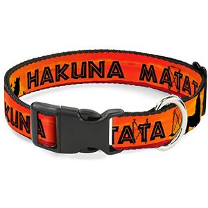 Buckle-Down Plastic Clip Collar Lion King HAKUNA MATATA Sunset Oranges/Black 1" Wide Fits 11-17" Neck Medium Buckle-Down Plastic Clip Collar Lion King HAKUNA MATATA Sunset Oranges/Black 1" Wide Fits 11-17" Neck Medium