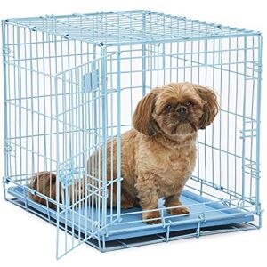 MidWest Homes for Pets Newly Enhanced Single Door iCrate 60.96 cm (24-Inch) Long Dog Crate, Includes Leak-Proof Pan, Floor Protecting Feet, Divider Panel & New Patented Features, Blue, Model 1524BL MidWest Homes for Pets Newly Enhanced Single Door iCrate 60.96 cm (24-Inch) Long Dog Crate, Includes Leak-Proof Pan, Floor Protecting Feet, Divider Panel & New Patented Features, Blue, Model 1524BL