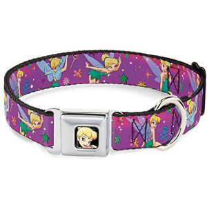 Buckle-Down Dog Collar Seatbelt Buckle Tinker Bell Poses Flowers Stars Skull Purple, Multi Color, 1" Wide Fits 9-15" Neck Small (DC-WDY007-S) Buckle-Down Dog Collar Seatbelt Buckle Tinker Bell Poses Flowers Stars Skull Purple, Multi Color, 1" Wide Fits 9-15" Neck Small (DC-WDY007-S)