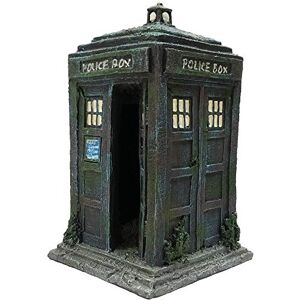 SLOCME Fish Tank Police Box Decorations Aquarium Fish Hideout House Resin Ornament,Blue SLOCME Fish Tank Police Box Decorations Aquarium Fish Hideout House Resin Ornament,Blue