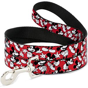 Buckle-Down Pet Leash Mickey Mouse Poses Scattered Red/Black/White 4 Feet Long 1" Wide Buckle-Down Pet Leash Mickey Mouse Poses Scattered Red/Black/White 4 Feet Long 1" Wide