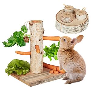 Relaxdays Rabbit Toy Set, 2 Pieces, Chew Activity, Feeding Tree, Rodent, Guinea Pig, Chinchilla, Wooden, Play, Natural, Wood, 32.5 x 27 x 26 cm Relaxdays Rabbit Toy Set, 2 Pieces, Chew Activity, Feeding Tree, Rodent, Guinea Pig, Chinchilla, Wooden, Play, Natural, Wood, 32.5 x 27 x 26 cm