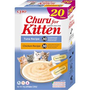 INABA Churu Sticks for Kitten Chicken and Tuna Variety Box 1 Pack (20 x 14g) / Soft & Creamy Cat Treat, Delicious & Healthy Snack, Purée Food Topper, Pill Assist, Natural, Grain Free INABA Churu Sticks for Kitten Chicken and Tuna Variety Box 1 Pack (20 x 14g) / Soft & Creamy Cat Treat, Delicious & Healthy Snack, Purée Food Topper, Pill Assist, Natural, Grain Free