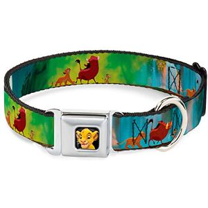 Buckle-Down Dog Collar Seatbelt Buckle Lion King Simba Pumba Timon Growing Up 9 to 15 Inches 1.0 Inch Wide, Multi Color, DC-WDY027-S Buckle-Down Dog Collar Seatbelt Buckle Lion King Simba Pumba Timon Growing Up 9 to 15 Inches 1.0 Inch Wide, Multi Color, DC-WDY027-S
