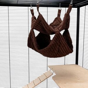 Little Friends Pet Rat Ferret Chinchilla Double Layer Soft Hanging Bunkbed Hammock – 35 x 35 x 35cm – Cosy Cage Accessory Luxury Chocolate Little Friends Pet Rat Ferret Chinchilla Double Layer Soft Hanging Bunkbed Hammock – 35 x 35 x 35cm – Cosy Cage Accessory Luxury Chocolate