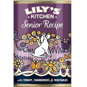 Lily's Kitchen Made with Natural Ingredients Wet Dog Food Tin Senior Recipe with Turkey 6 x 400g Lily's Kitchen Made with Natural Ingredients Wet Dog Food Tin Senior Recipe with Turkey 6 x 400g