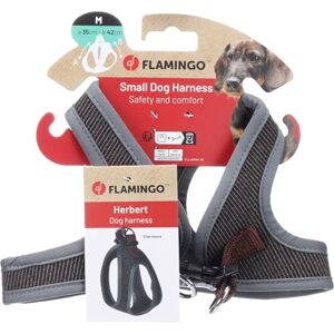 Flamingo Dog Harness Step&Go Herbert Dark brown M 35cm 42cm Flamingo Dog Harness Step&Go Herbert Dark brown M 35cm 42cm