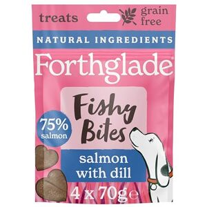 Forthglade Fishy Bites (4 x 70g Bags) Hypoallergenic & Grain Free Dog Treats, Salmon with Dill, Natural Dog Treats with 75% Salmon, Resealable Bags Forthglade Fishy Bites (4 x 70g Bags) Hypoallergenic & Grain Free Dog Treats, Salmon with Dill, Natural Dog Treats with 75% Salmon, Resealable Bags