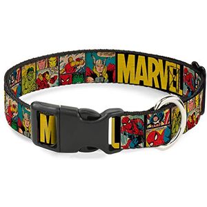 Buckle-Down Dog Collar Plastic Clip Marvel Retro Comic Panels Black Yellow 16 To 23" 1.5" Wide Buckle-Down Dog Collar Plastic Clip Marvel Retro Comic Panels Black Yellow 16 To 23" 1.5" Wide