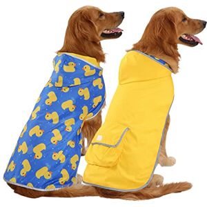 HDE Reversible Dog Raincoat Hooded Slicker Poncho Rain Coat Jacket for Small Medium Large Dogs Ducks/Yellow 3XL HDE Reversible Dog Raincoat Hooded Slicker Poncho Rain Coat Jacket for Small Medium Large Dogs Ducks/Yellow 3XL
