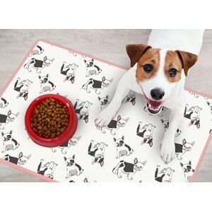 Viniliko , Waterproof Mat for Pet Feeder, French Bulldog 48 x 75 cm Viniliko , Waterproof Mat for Pet Feeder, French Bulldog 48 x 75 cm