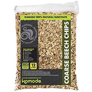 Komodo Coarse Beech Chips Substrate for Reptile Cage Vivarium Habitat Premium Natural Non Toxic Durable Long Lasting Moisture Control Bedding 12L Komodo Coarse Beech Chips Substrate for Reptile Cage Vivarium Habitat Premium Natural Non Toxic Durable Long Lasting Moisture Control Bedding 12L