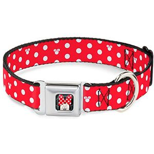 Buckle-Down Seatbelt Buckle Dog Collar Minnie Mouse Polka Dot/Mini Silhouette Red/White 1.5" Wide Fits 13-18" Neck Small Buckle-Down Seatbelt Buckle Dog Collar Minnie Mouse Polka Dot/Mini Silhouette Red/White 1.5" Wide Fits 13-18" Neck Small