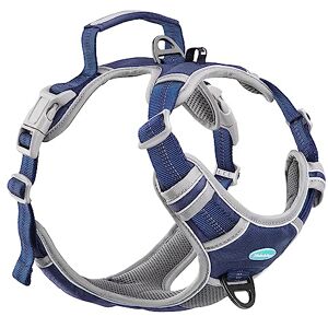 ThinkPet No Pull Harness Breathable Sport Harness with Handle & Reflective Padded Dog Safety Vest Adjustable, Back/Front Clip for Easy Control M Dark Blue ThinkPet No Pull Harness Breathable Sport Harness with Handle & Reflective Padded Dog Safety Vest Adjustable, Back/Front Clip for Easy Control M Dark Blue