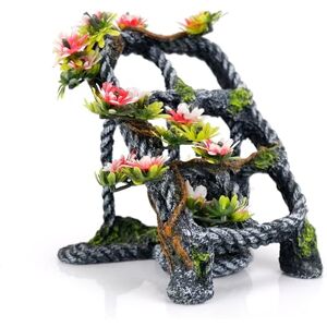 CLASSIC Mangled Rope with Plants Aquarium Ornament – Nautical Fish Tank Decoration with Swim-Throughs – 125x125x137mm CLASSIC Mangled Rope with Plants Aquarium Ornament – Nautical Fish Tank Decoration with Swim-Throughs – 125x125x137mm